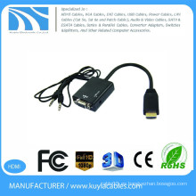 Kuyia VGA a adaptador HDMI 1080P HDMI macho a VGA hembra con cable convertidor adaptador de vídeo para PC DVD HDTV